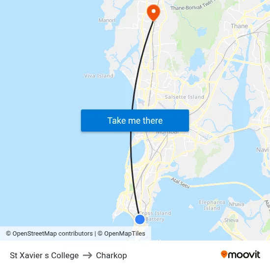 St Xavier s College to Charkop map