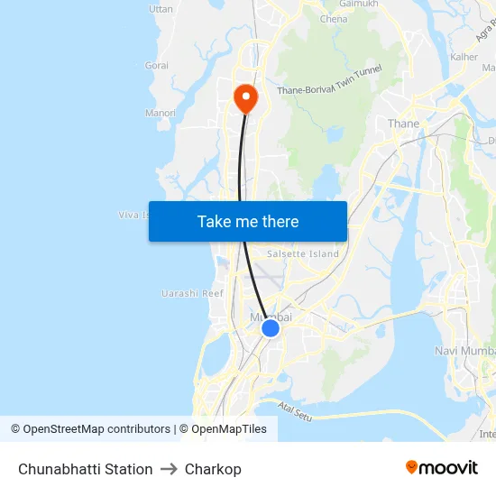 Chunabhatti Station to Charkop map