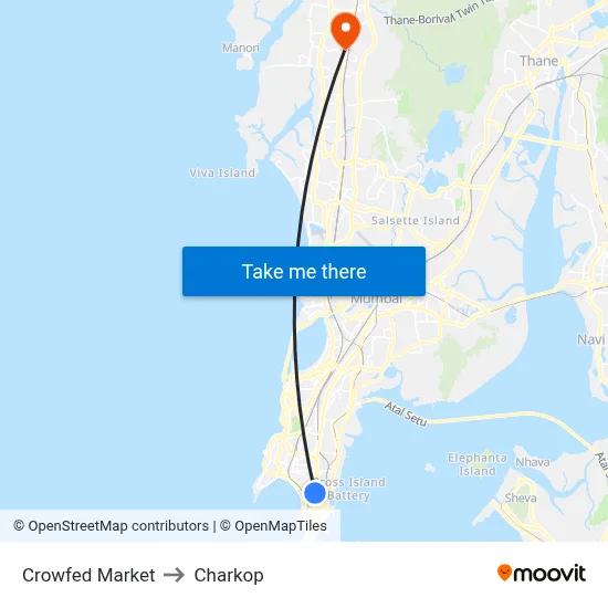Crowfed Market to Charkop map