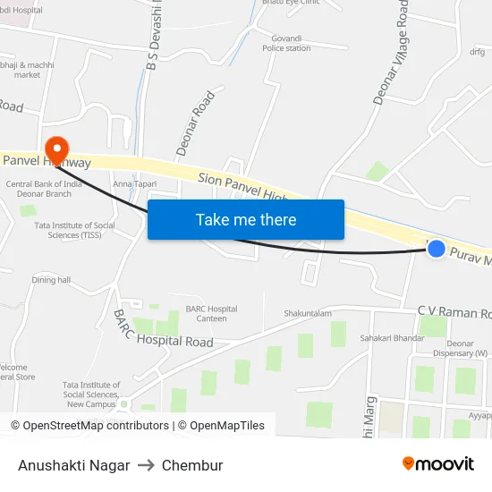 Anushakti Nagar to Chembur map