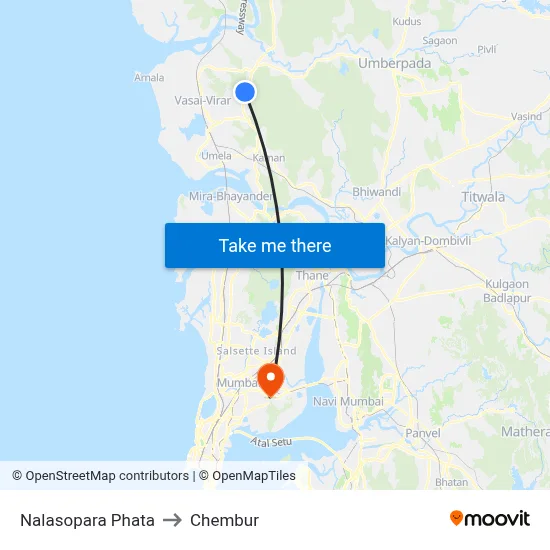 Nalasopara Phata to Chembur map