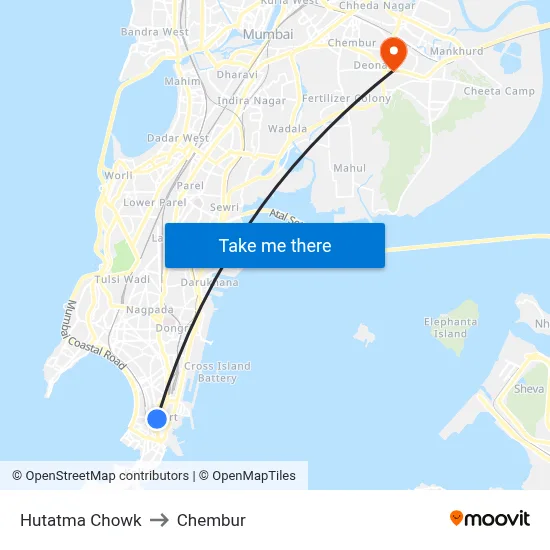 Hutatma Chowk to Chembur map