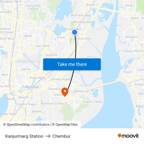 Kanjurmarg Station to Chembur map