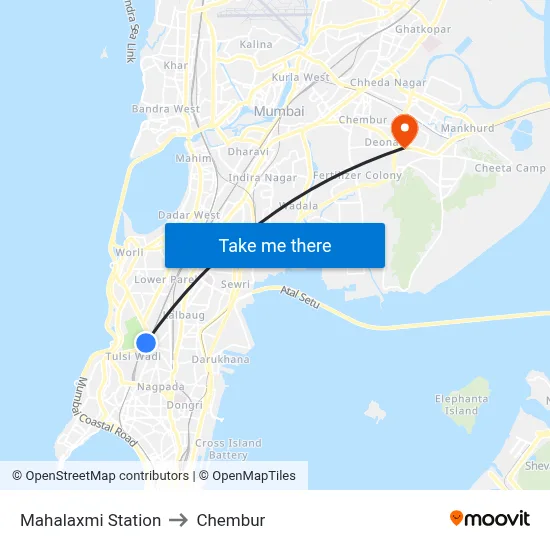 Mahalaxmi Station to Chembur map
