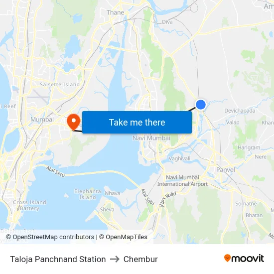 Taloja Panchnand Station to Chembur map