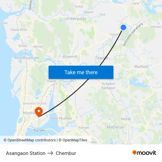 Asangaon Station to Chembur map
