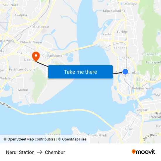 Nerul Station to Chembur map