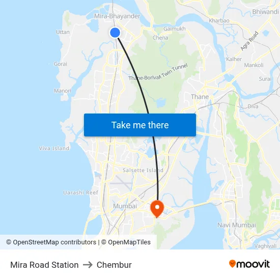 Mira Road Station to Chembur map