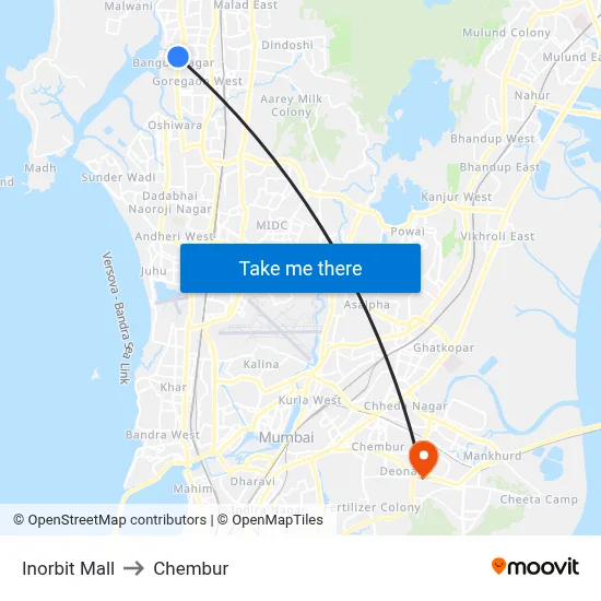 Inorbit Mall to Chembur map