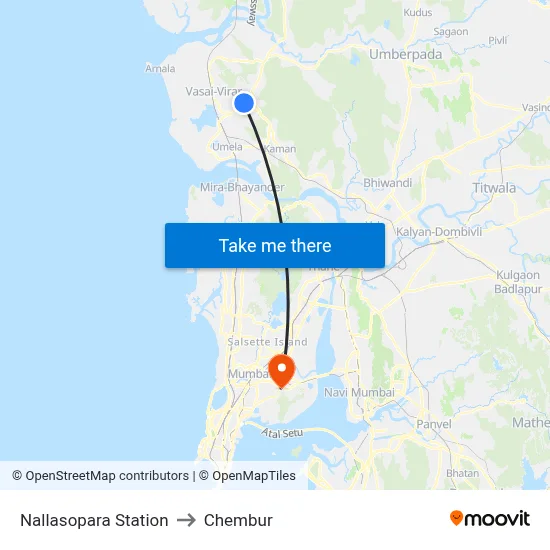 Nallasopara Station to Chembur map
