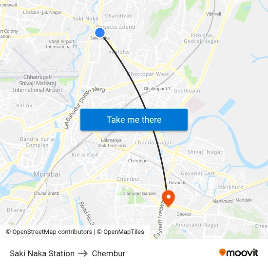Saki Naka Station to Chembur map