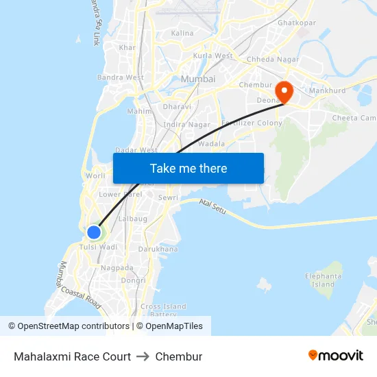 Mahalaxmi Race Court to Chembur map