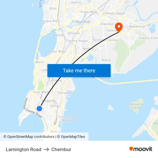 Lamington Road to Chembur map