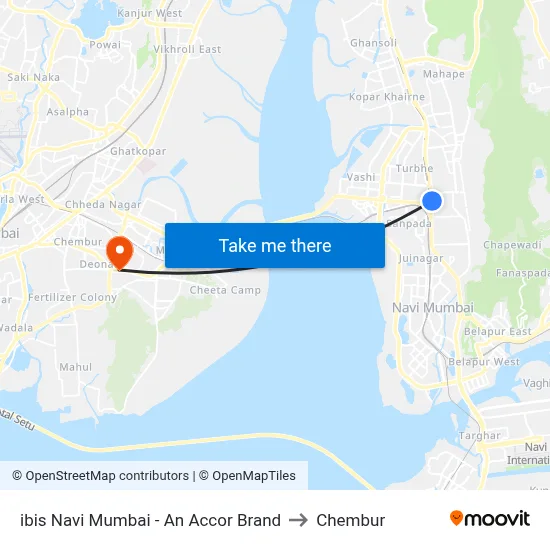 ibis Navi Mumbai - An Accor Brand to Chembur map