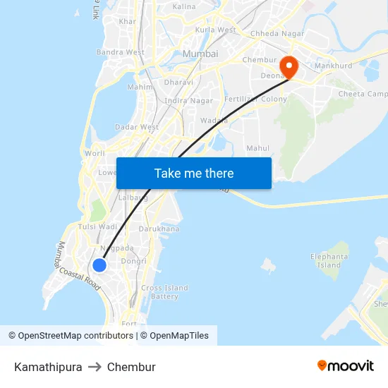 Kamathipura to Chembur map