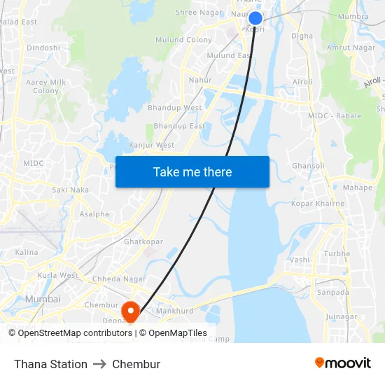 Thana Station to Chembur map
