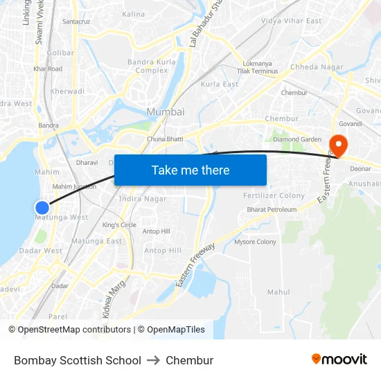 Bombay Scottish School to Chembur map