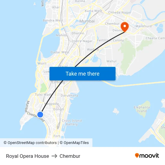 Royal Opera House to Chembur map