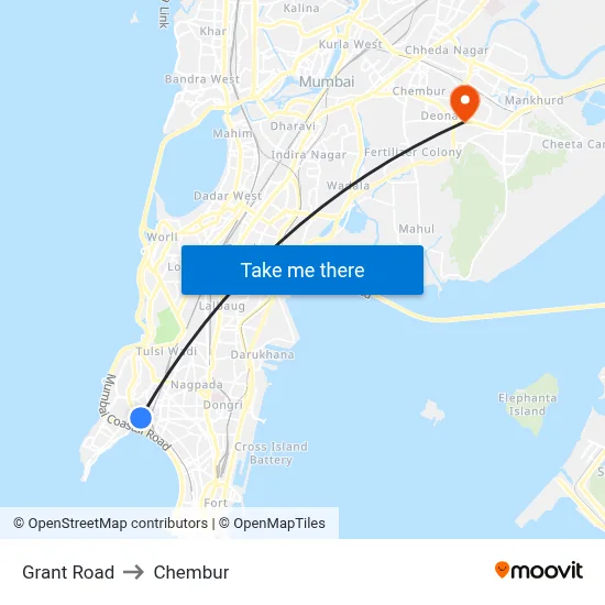 Grant Road to Chembur map