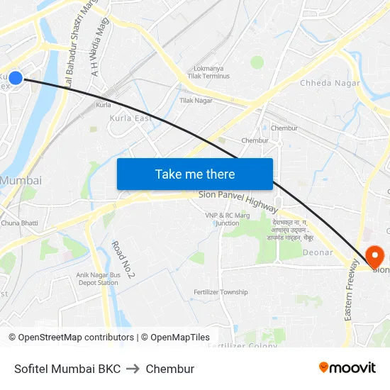 Sofitel Mumbai BKC to Chembur map