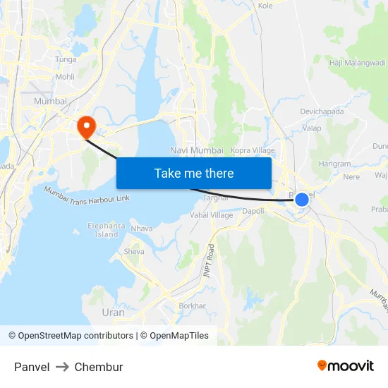 Panvel to Chembur map
