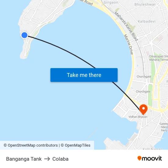 बांगंगा टैंक to कोलाबा map