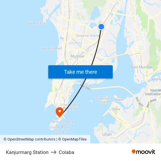 Kanjurmarg Station to Colaba map
