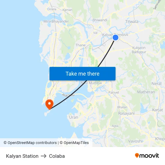 Kalyan Station to Colaba map