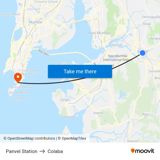 Panvel Station to Colaba map