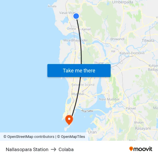 Nallasopara Station to Colaba map
