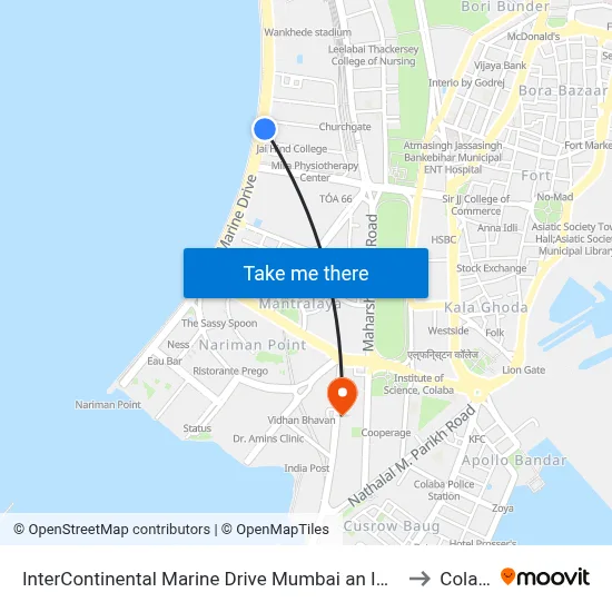 InterContinental Marine Drive Mumbai an IHG Hotel to Colaba map
