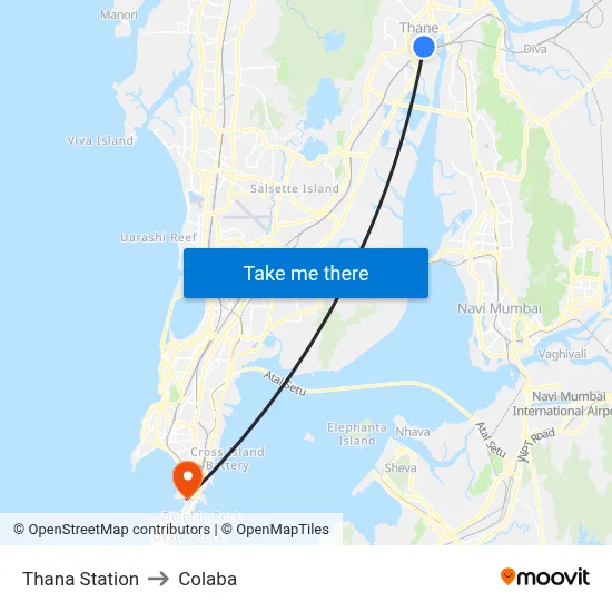 Thana Station to Colaba map