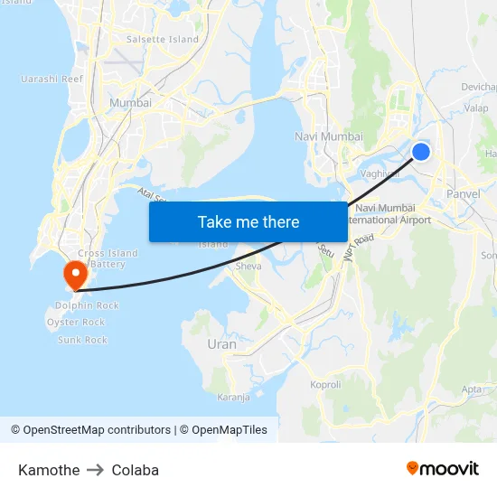 Kamothe to Colaba map