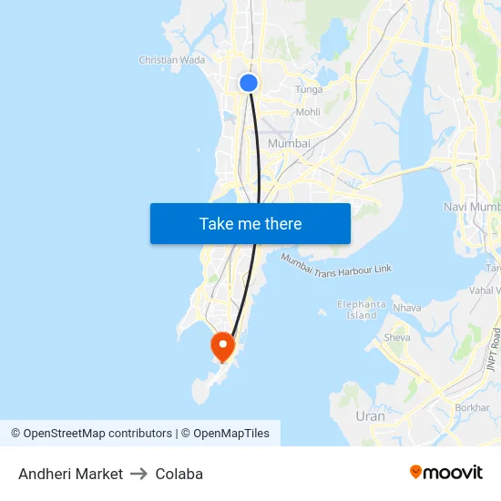 Andheri Market to Colaba map