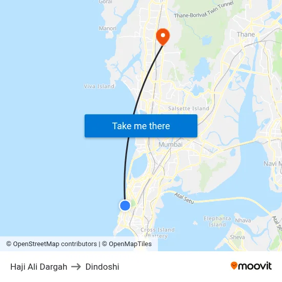 Haji Ali Dargah to Dindoshi map