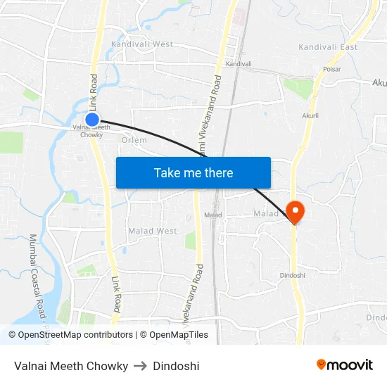 Valnai Meeth Chowky to Dindoshi map