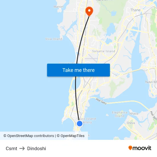 Csmt to Dindoshi map
