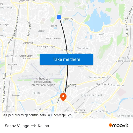 Seepz Village to Kalina map