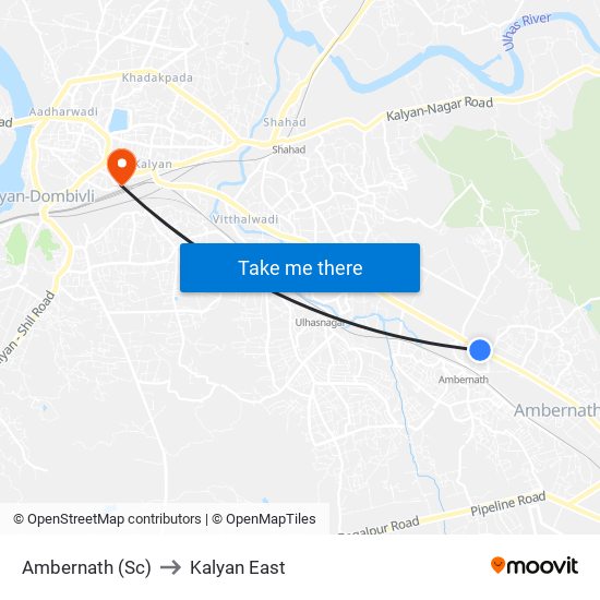 Ambernath (Sc) to Kalyan East map