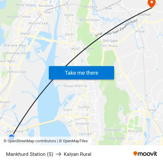 Mankhurd Station (S) to Kalyan Rural map