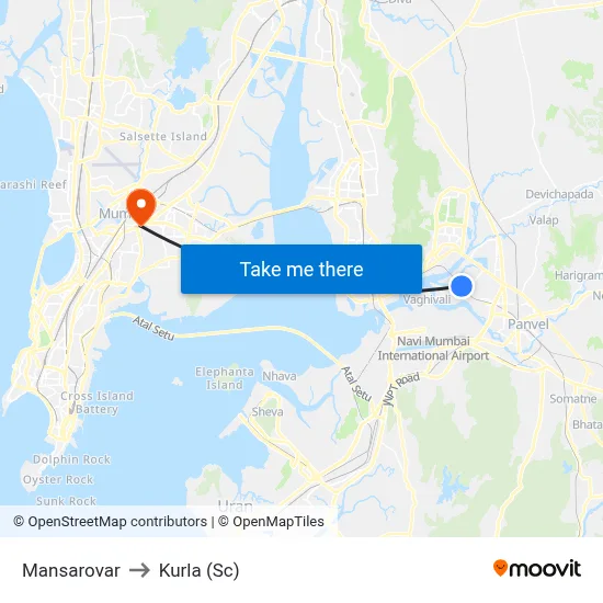 Mansarovar to Kurla (Sc) map