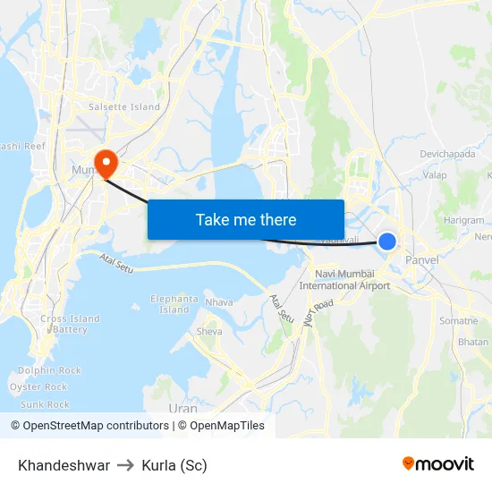 Khandeshwar to Kurla (Sc) map