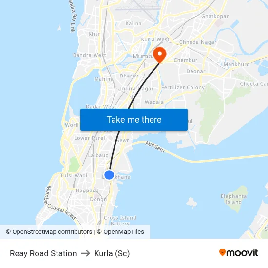 Reay Road Station to Kurla (Sc) map