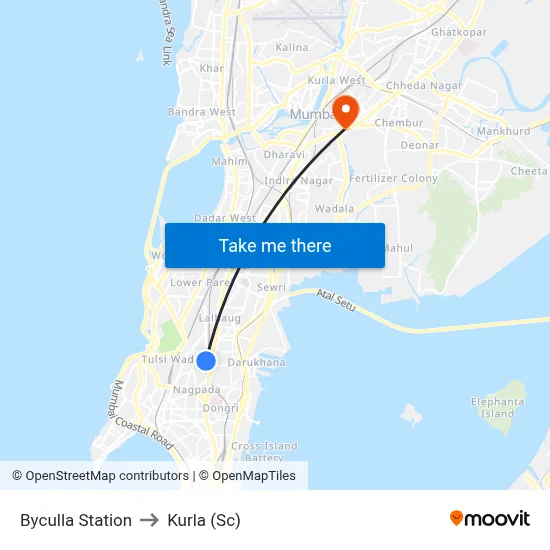 Byculla Station to Kurla (Sc) map