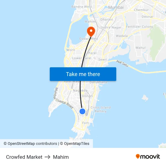 Crowfed Market to Mahim map