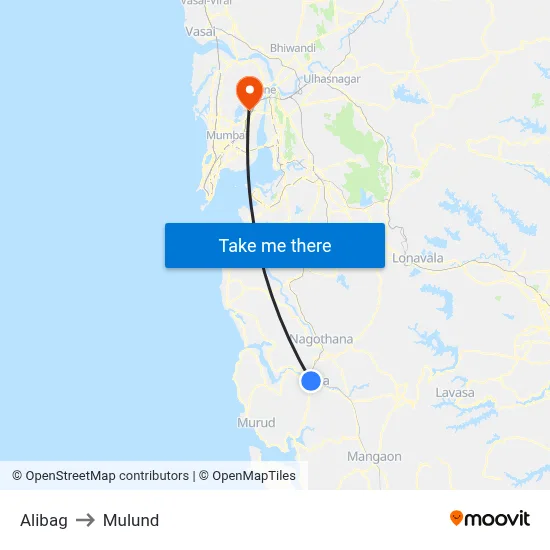 अलीबाग to मुलुंड map