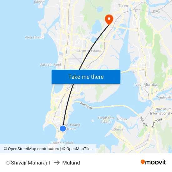 C Shivaji Maharaj T to Mulund map