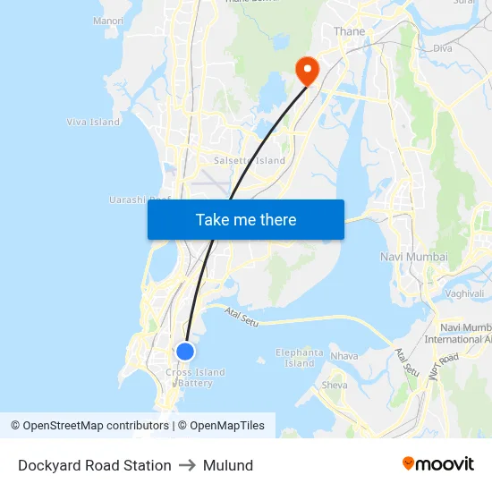 Dockyard Road Station to Mulund map