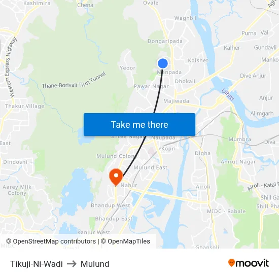 Tikuji-Ni-Wadi to Mulund map