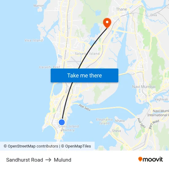 Sandhurst Road to Mulund map